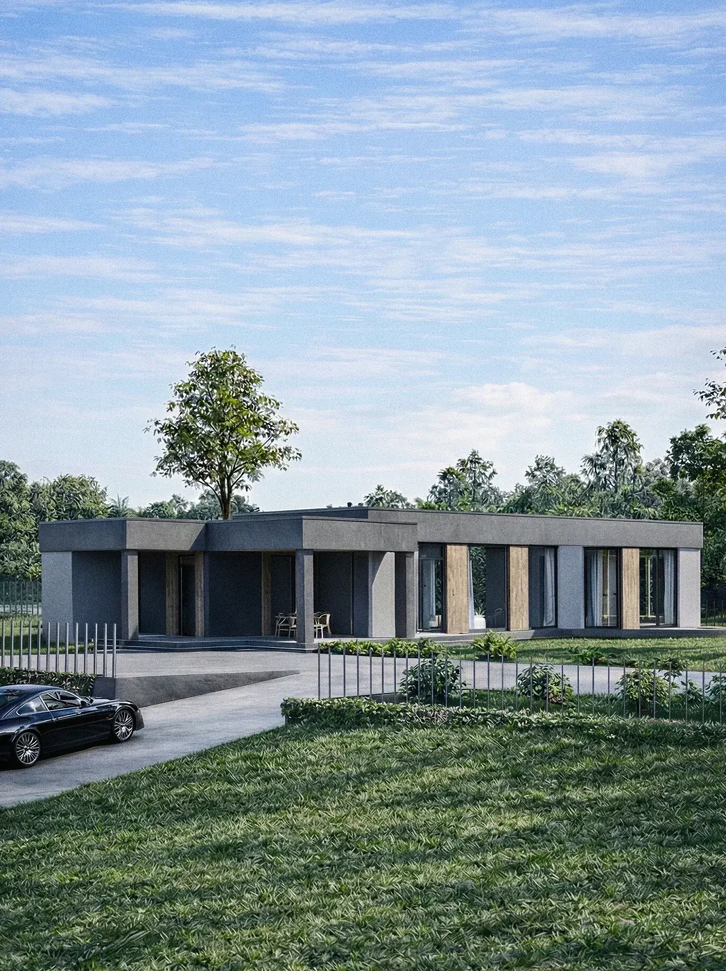 Современный каменный дом из газобетона для строительства в Перми