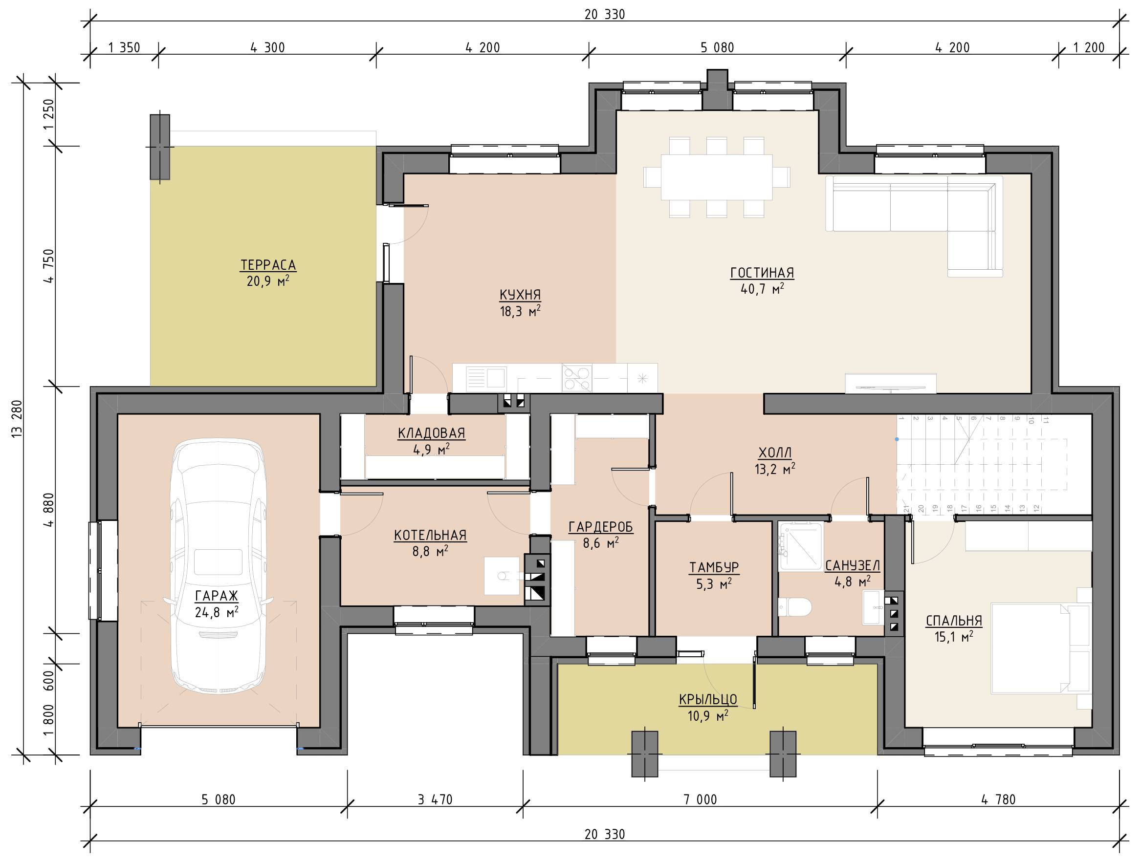 План 1 этажа