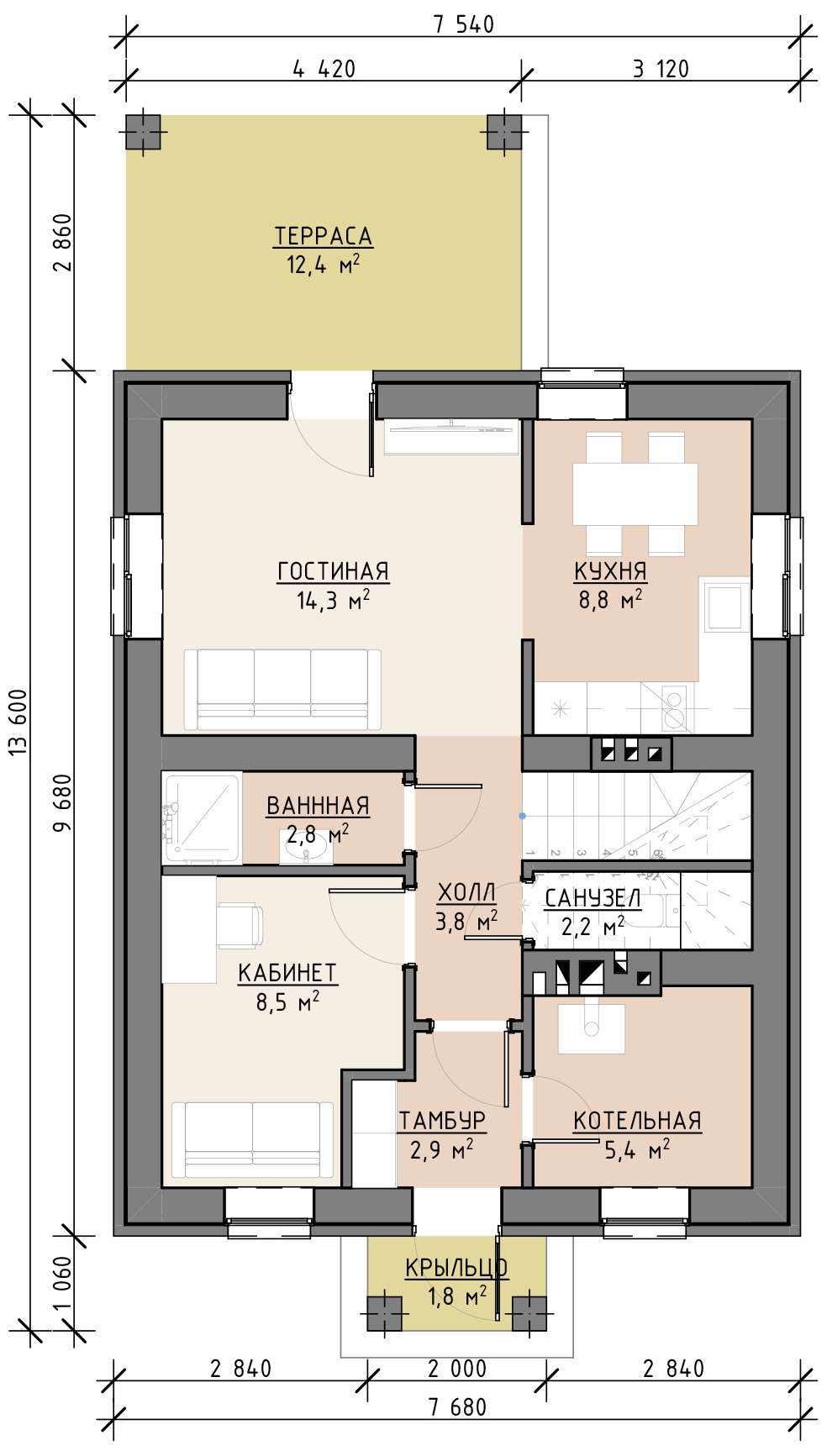 План 1 этажа